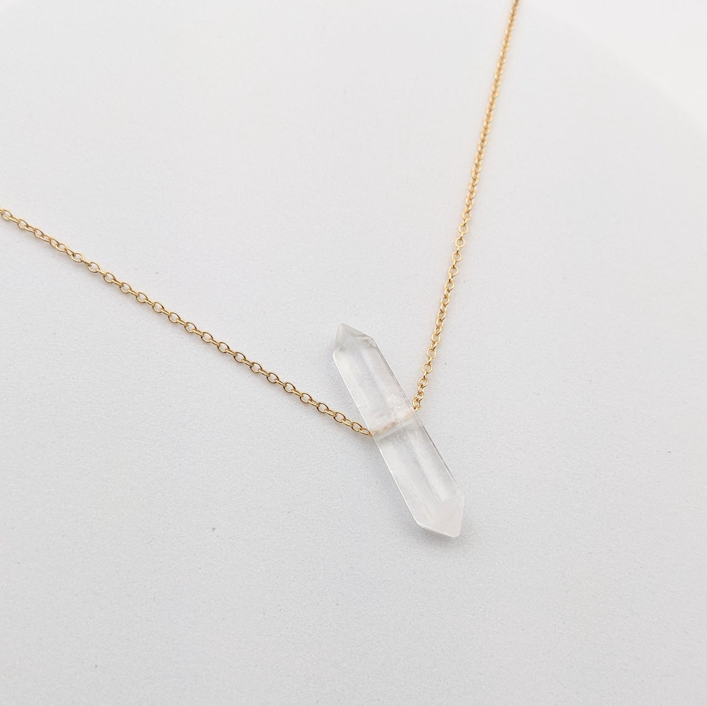 Threaded Crystal Point Necklace