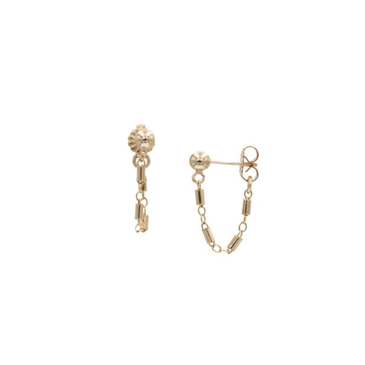 Zurina Ketola Handmade Gold Earrings. Zurina Ketola Chain Loop Post Earrings.