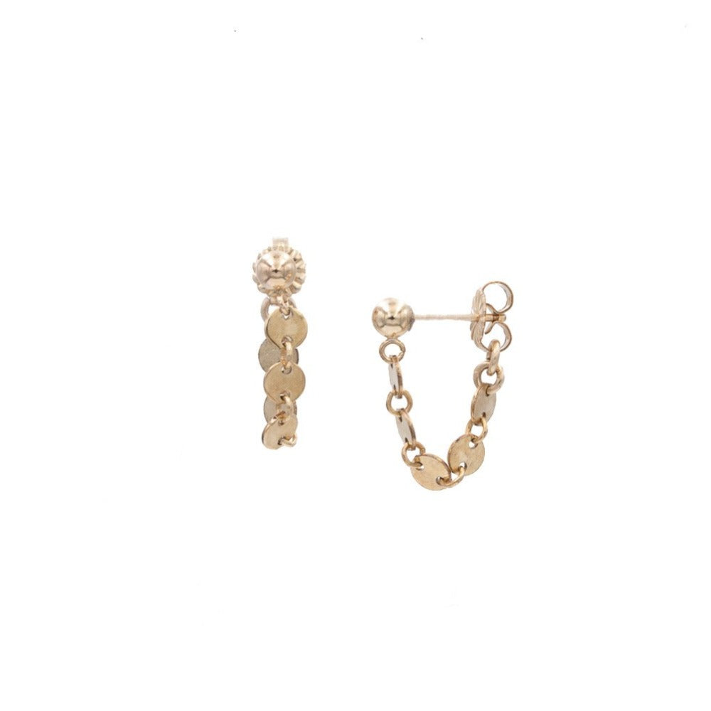 Zurina Ketola Handmade Disc Chain Loop Post Earrings.
