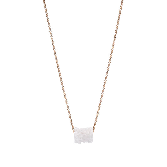 Zurina Ketola Designs Handmade Necklaces. Druzy Quartz Barrel Necklace.