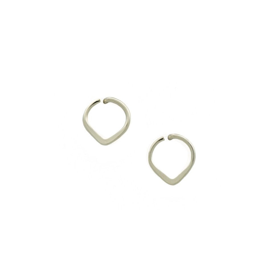 Zurina Ketola Designs lotus post earrings in sterling silver on white background