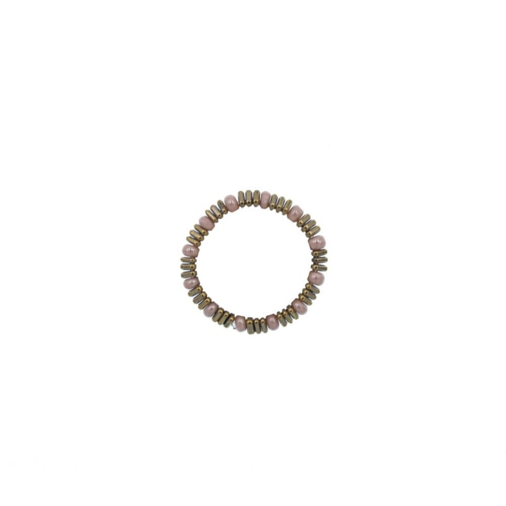 Zurina Ketola Beaded Stretch Ring. Zurina Ketola Tiny Triangles Ring in Blush.