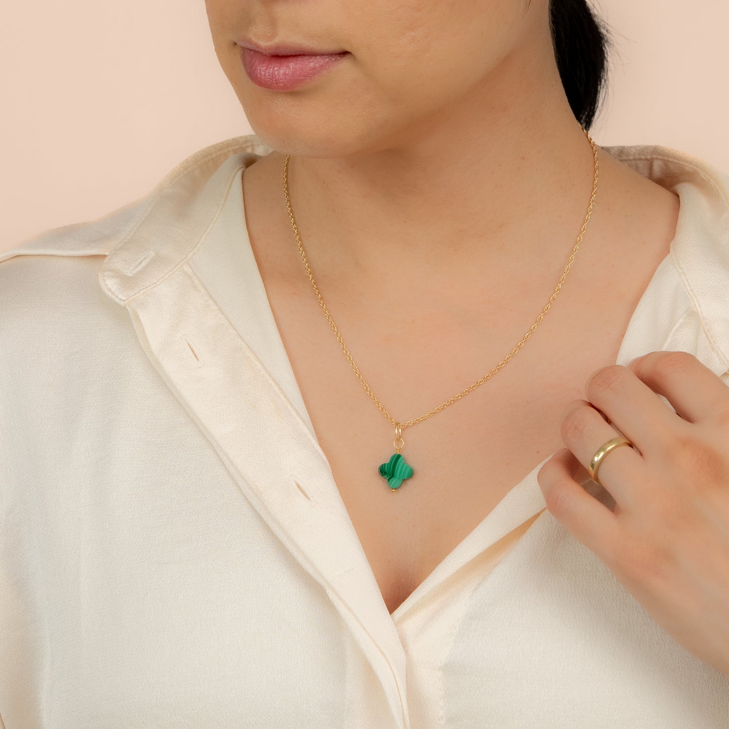 Malachite Clover Necklace