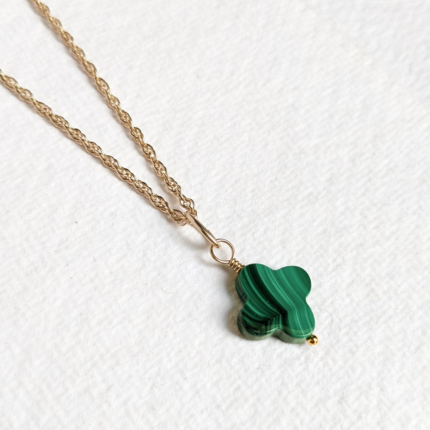 Malachite Clover Necklace