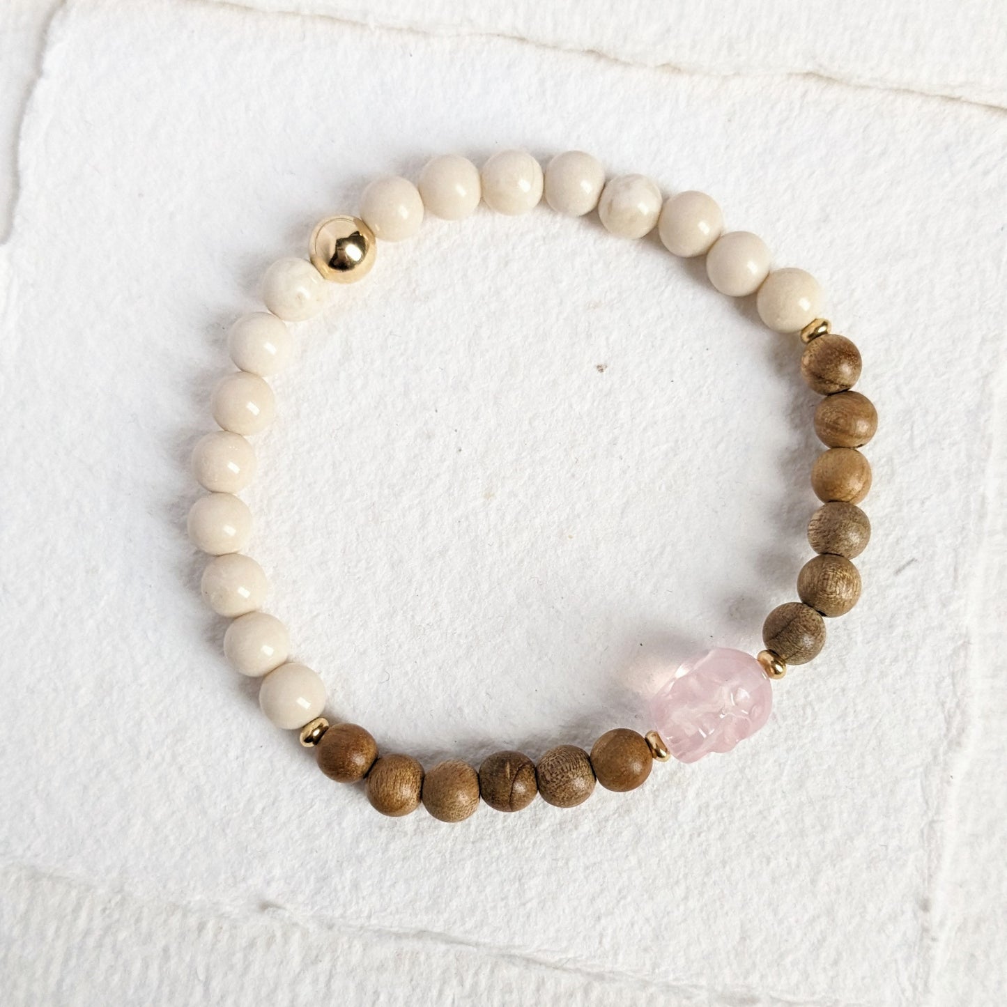 Rose Quartz Skull Bracelet