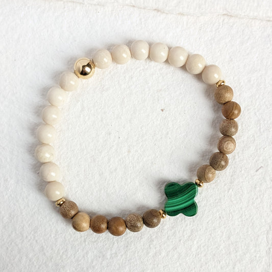 Malachite Clover Bracelet