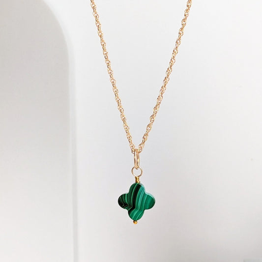 Malachite Clover Necklace