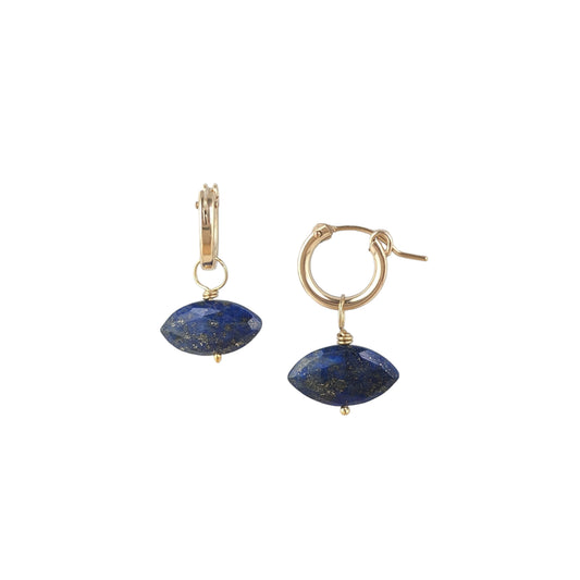 Third Eye Lapis Huggie Hoops