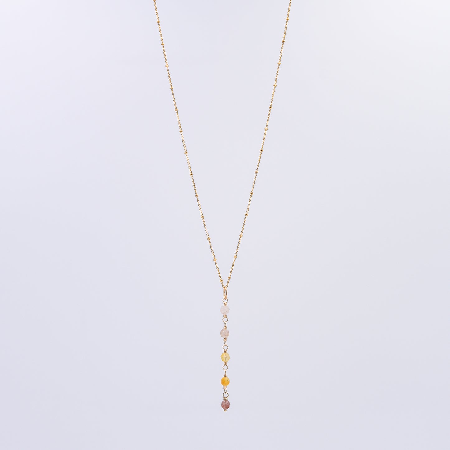 Ombre Rutile Quartz Lariat Necklace