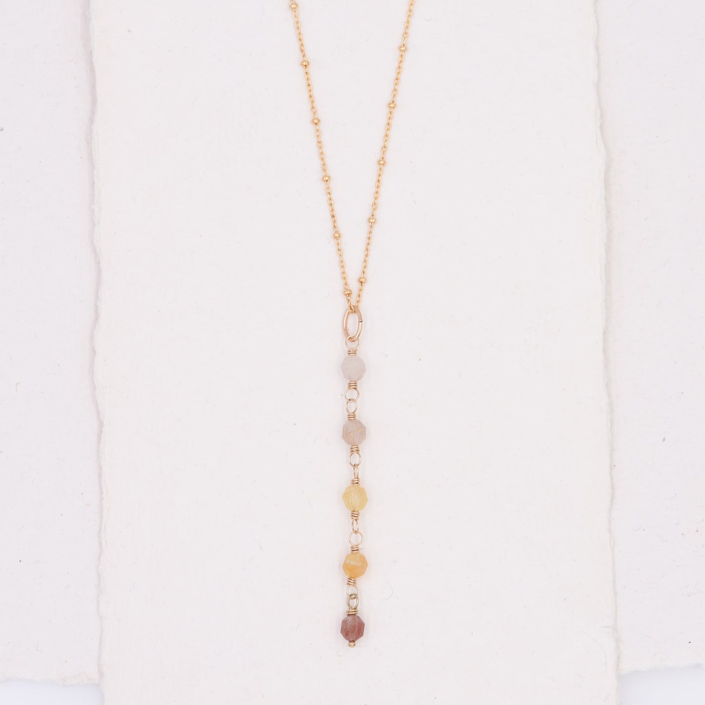 Ombre Rutile Quartz Lariat Necklace