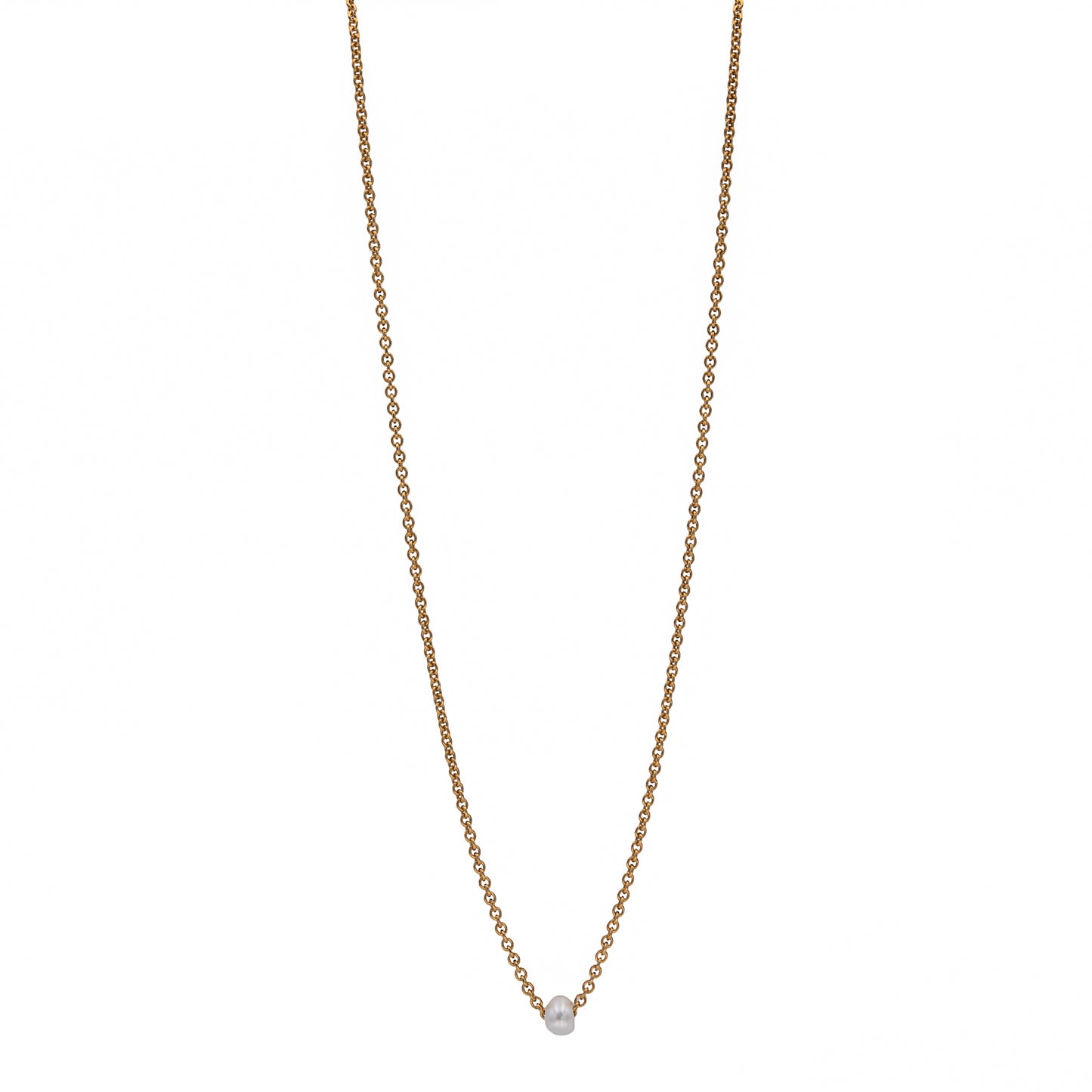 Zurina Ketola Handcrafted Pearl Necklace. Baby Freshwater Pearl Necklace Threaded on 14K Gold Fill Chain.