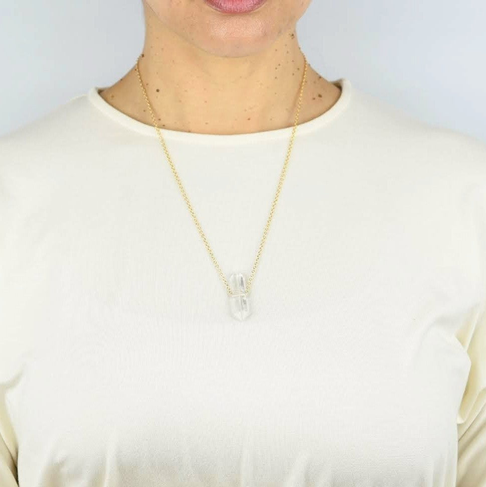 Threaded Crystal Point Necklace