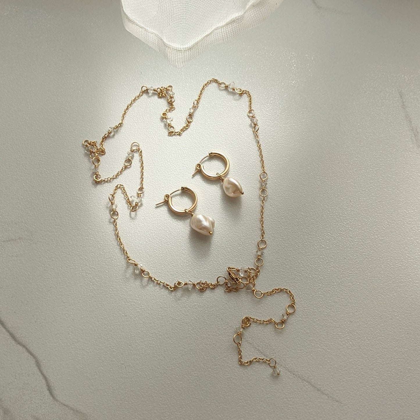 Long Herkimer Diamond Necklace