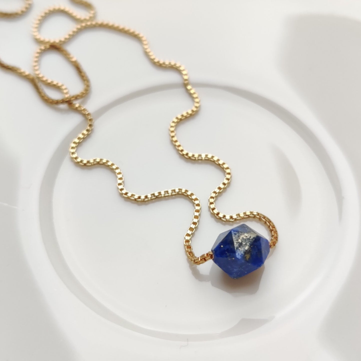 Rose Cut Lapis Necklace