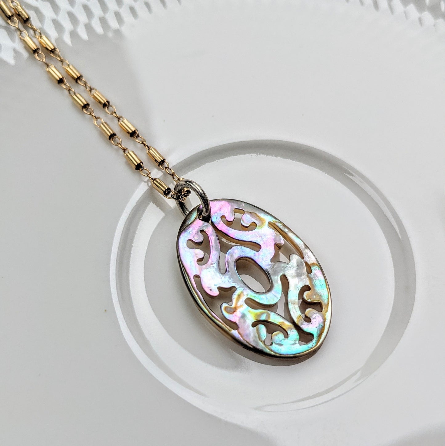 Beaded Baroque Abalone Necklace