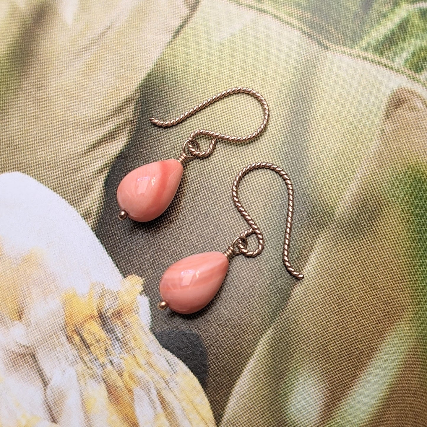 Smooth Coral Drop Earrings