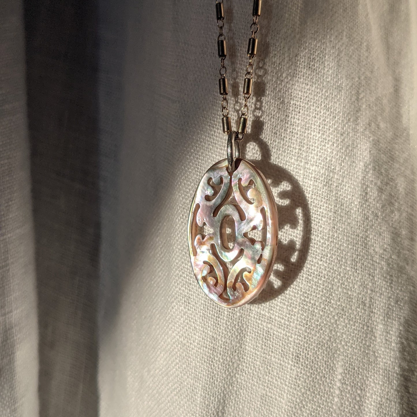 Beaded Baroque Abalone Necklace