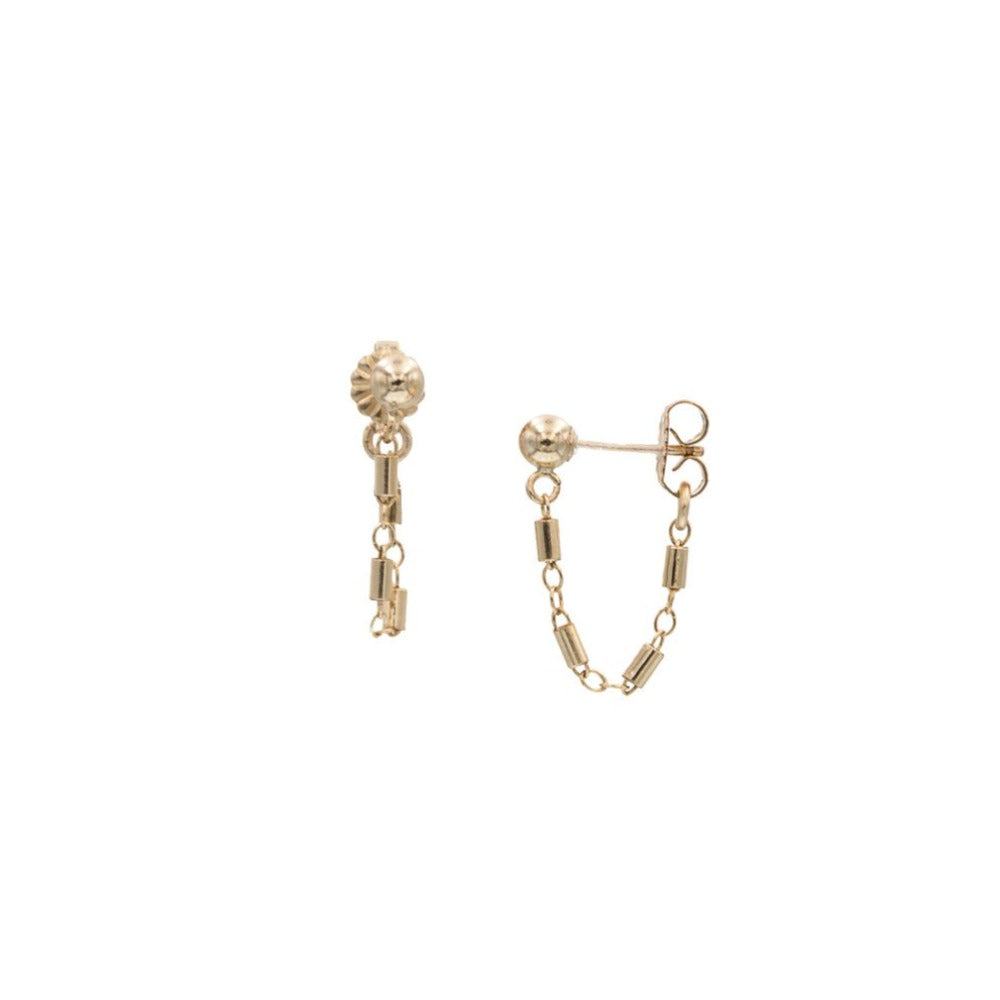 Zurina Ketola Handmade Gold Earrings. Zurina Ketola Chain Loop Post Earrings.