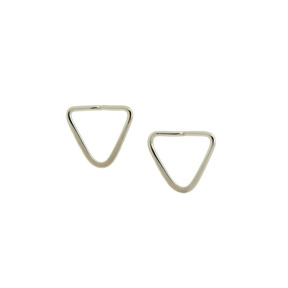 Zurina Ketola Designs sterling silver triangle post earrings on white background